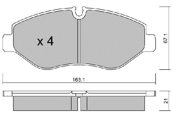 Jeu de 4 plaquettes de frein AISIN ref. BPVW-1001
